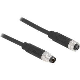 DELOCK 80144 - M8 4 pin cable A-coded male / female, 3 m