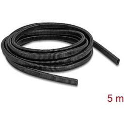 DELOCK 60619 - Kabelschutzschlauch Oval flexibel 13,6 x 6,3 mm - 5 m schwarz