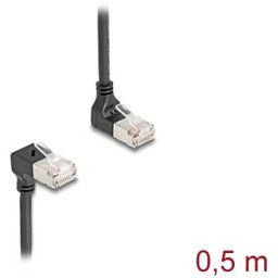DELOCK 80292 - Cat.6a patch cable, S/FTP, angled top / bottom, 0.5 m