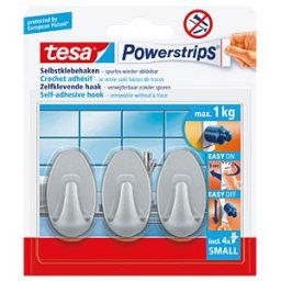 TESA 57519 - Tesa® Powerstrips® matt chrome oval hooks