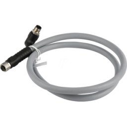 DELOCK 80546 - M12 cable L-cod. 5 pin plug angled / socket, 1 m gray