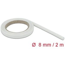 DELOCK 18931 - Fiberglass Sleeving, 2 m x 8 mm, white