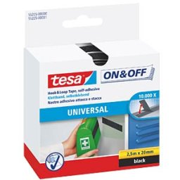 TESA 55225 SW - tesa® On & Off Velcro tape, black