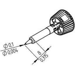 ERSA 0142PDLF01 - ERSADUR soldering tip, 0.1 mm, pencil tip