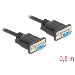 DELOCK 87308 - Null modem cable, 9-pin, socket to socket Full handshaking, 0.5