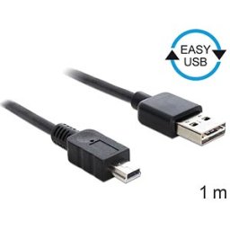 DELOCK 83362 - Easy USB 2.0 A > mini USB 5-pin plug/plug 1 m