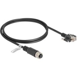 DELOCK 80423 - M12 Cable A-coded 8 pin female to RJ45 plug with screws Cat.5e F