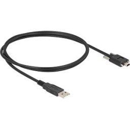 DELOCK 80478 - USB 2.0 Cable Type-A male to Type Mini-B male with screw distanc