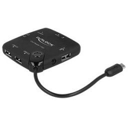 DELOCK 65529 - Mobile OTG card reader + 3-port hub