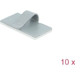 DELOCK 60184 - Cable clamp, self-adhesive, stainless steel, pack of 10