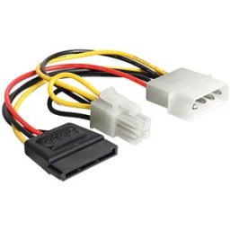 DELOCK 60127 - Power Molex 4-pin plug -> SATA 15-pin socket+ P4 plug