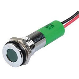 APEM APM Q8F3C G12E - Indicator LED, 12 V DC, 8 mm, wired, green/BrC