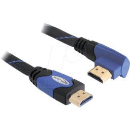 DELOCK 82956 - High-speed HDMI cable, 2 m, angled to left