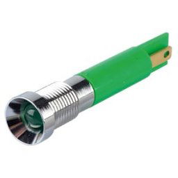 APEM APM Q8R1C G24E - Indicator LED, 24 V DC, 8 mm, FASTON, green/BrC