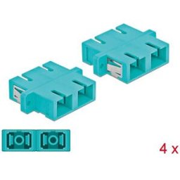 DELOCK 85997 - Optical Fiber Coupler SC/SC Duplex 4 pieces light blue