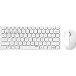 RAPOO 9600M WS - Keyboard/mouse combination, Bluetooth/wireless, white, German la