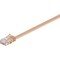 GOOBAY PATCH-C6SB 15HB - Flat patch cable, UTP, Cat.6, light brown, 15m