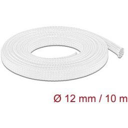 DELOCK 20804 - Braided Sleeve stretchable 10 m x 12 mm white