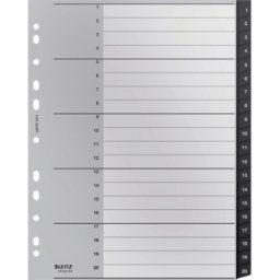 LEITZ 12110000 - Plastic dividers A4 (1-20), Recycle