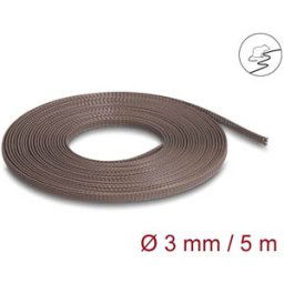 DELOCK 20902 - Braided Sleeve rodent resistant stretchable 5 m x 3 mm brown