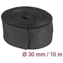 DELOCK 19216 - Fabric hose with rip-tape fastening, 10 m x 30 mm, black