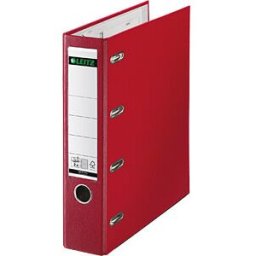 LEITZ 10120025 - Double lever arch file, PP, A4, 2x A5 landscape, red