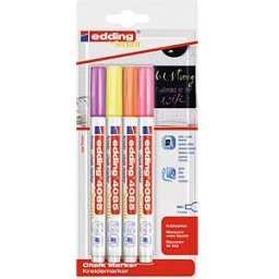 EDDING 4085/4N - Chalk marker, 1 - 2 mm, neon, pack of four