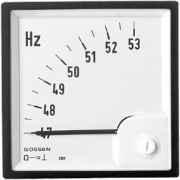 GILGEN, MÜLLER & WEIGERT FQB 72-HZ - Moving coil measuring unit 47 Hz - 53 Hz, 72 x 72 mm
