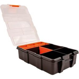 DELOCK 18419 - Assortment box with 11 compartments, 220 x 155 x 60 mm, orange/b