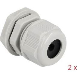 DELOCK 60364 - Cable Gland PG13.5 for round cable gy 2 pcs