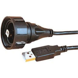 BULGIN PX0840/B/2M00 - USB cable IP68 type B - standard type A, 2m