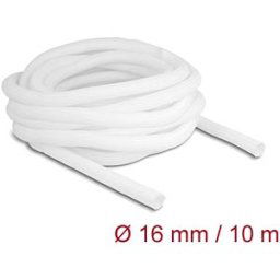 DELOCK 20814 - Braided Sleeve self-closing 10 m x 16 mm white