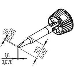 ERSA 0142CDLF18L - ERSADUR soldering tip, 1.8 mm, chisel-shaped