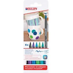EDDING 4200/6099 - Porcelain pen brush, set of 6, colour combination ''cool''