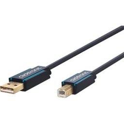 CLICKTRONIC CLICK 70096 - USB 2.0cable, A plug auf B plug, blue, 1,8 m