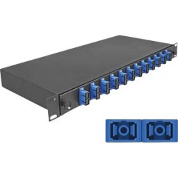 DELOCK 67006 - 19'' FO splice box, 12x SC duplex OS2, 1RU