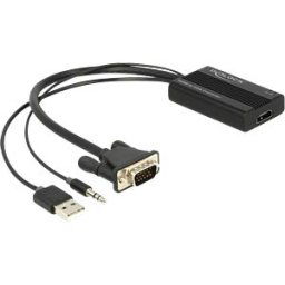 DELOCK 64172 - HDMI adapter, HDMI to VGA with audio, 25 cm