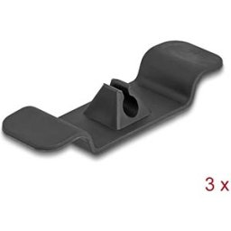 DELOCK 18447 - Cable holder, self-adhesive, black, set of 3