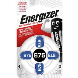 ENERGIZER EN 4X675 - Pack of 4 zinc air button cell, 11,6x5,4 mm
