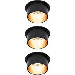 PAULMANN PLM 93379 - Recessed light Gil, 3 x 6 W, 470 lm, 2700 K, matt black/gold