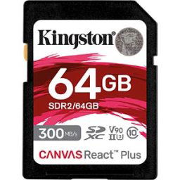 KINGSTON SDR2/64GB - SDXC memory card 64 GB, Canvas React Plus UHS-II
