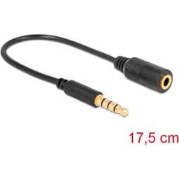 DELOCK 62498 - Audio Cable, 3,5 mm 4 Pin jack male, pin changer 17,5 cm