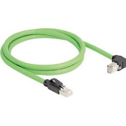 DELOCK 80895 - Cat.6a patch cable, bottom-angled, SF/UTP, 1 m, green