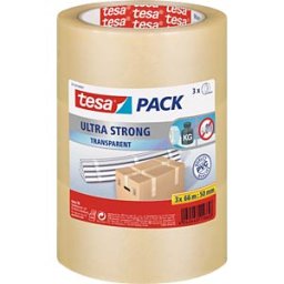 TESA 51124-07 - tesapack® Ultra Strong, 66 m x 50 mm, transparent, 3 rolls