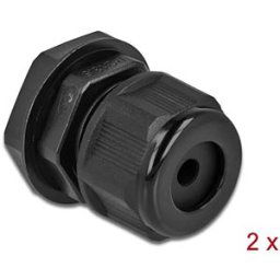 DELOCK 60363 - Cable Gland PG13.5 for round cable bk 2 pcs
