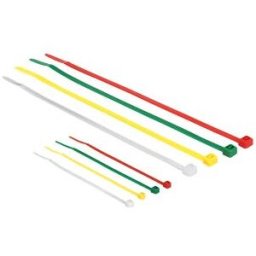 DELOCK 18628 - Cable ties, coloured, 200 pieces, 2 lengths