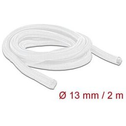 DELOCK 20698 - Braided Sleeving self-closing 2 m x 13 mm white