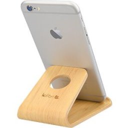 KALIBRI KAL 3456124 - Universal Mobile Phone and Tablet Holder, Light Brown Bamboo