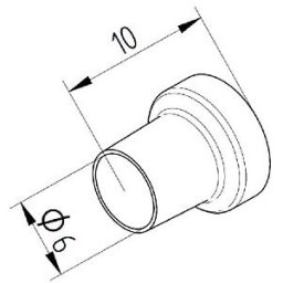 ERSA 0472CR - Hot air nozzle 0472CR, 6.0 mm, straight