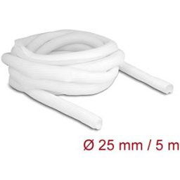 DELOCK 20811 - Braided Sleeve self-closing 5 m x 25 mm white